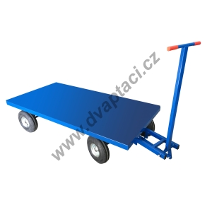 Dopravní plošinový vozík KB, 1000x2000 mm, nosnost 1500 kg, kola 350 mm
